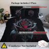 Blood Ink Rose Print Printed Duvet Cover Set - Black Microfiber Bedding, Perfect for Bedroom Decor