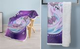 Purple Unicorn Throw Blanket Cute Cartoon Unicorn Decorative Blanket Magic Unicorn Soft Warm Cozy Plush Throws Blankets