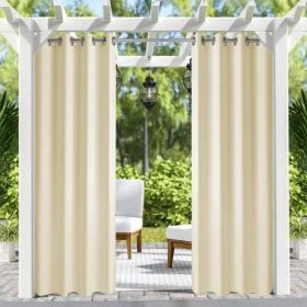 Outdoor Patio Curtain Grommets 50x10inch Ivory (Option: 50 in. W x 106 in. L)